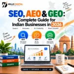 SEO, AEO and GEO complete guide for Indian businesses in 2026